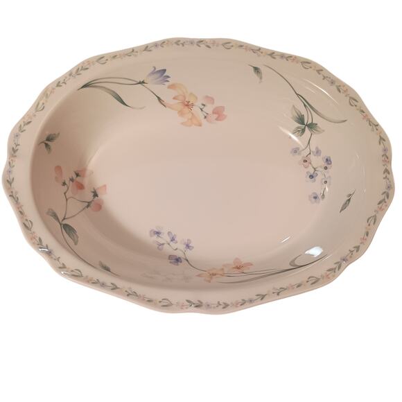 Noritake Gala Cuisine AMERICAN FLOWERS pattern Vegetable Serving Bowl Japan - Picture 1 of 5